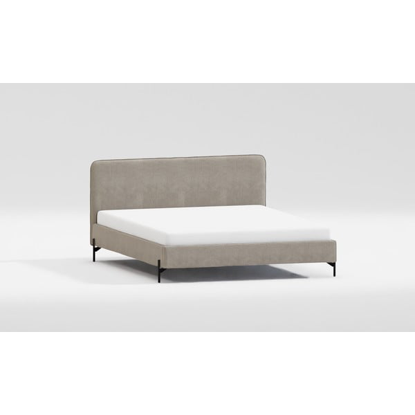Светлокафяво единично тапицирано легло с включена подматрачна рамка 90x200 cm Barker – Ropez-image-3