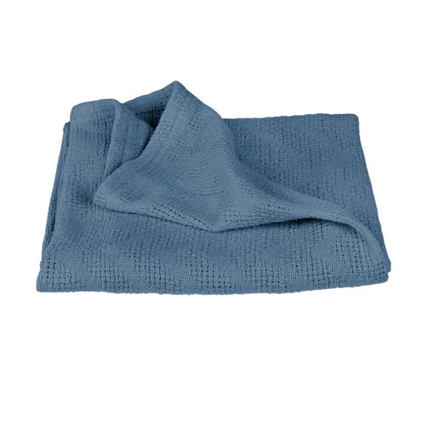 Синьо  плетено бебешко одеяло от органичен памук 80x80 cm Seashells – Roba