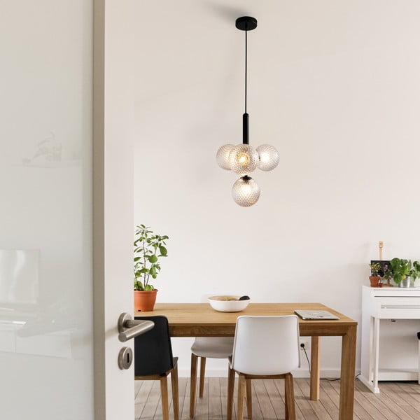 Черно висящо осветително тяло, височина 120 cm Musa - SULION-image-1