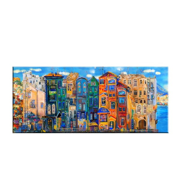 Изображение Цветни къщи, 140 x 60 cm Colourful Houses - Tablo Center