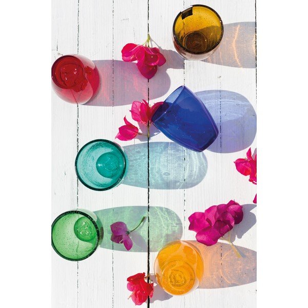 Sada 6 barevných skleniček z foukaného skla VDE Tivoli 1996 Rainbow, 280 ml-image-1