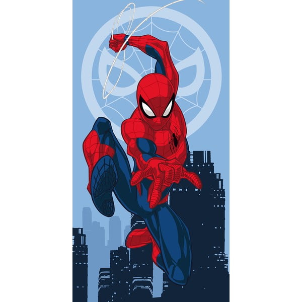Червена-синя памучна детска кърпа 70x140 cm Spider-man "Jump" – Jerry Fabrics
