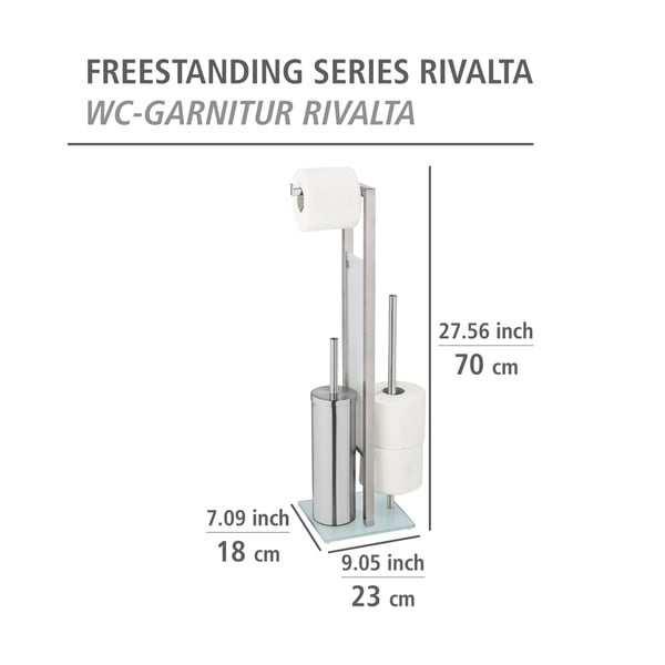 Стойка за тоалетна хартия с четка за тоалетна Rivalta - Wenko-image-4
