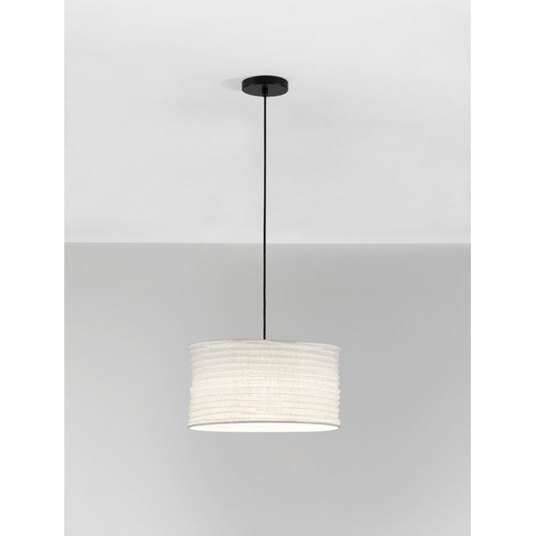 Бяло ленено висящо осветително тяло ø 38 cm Linnet – Nova Luce-image-2