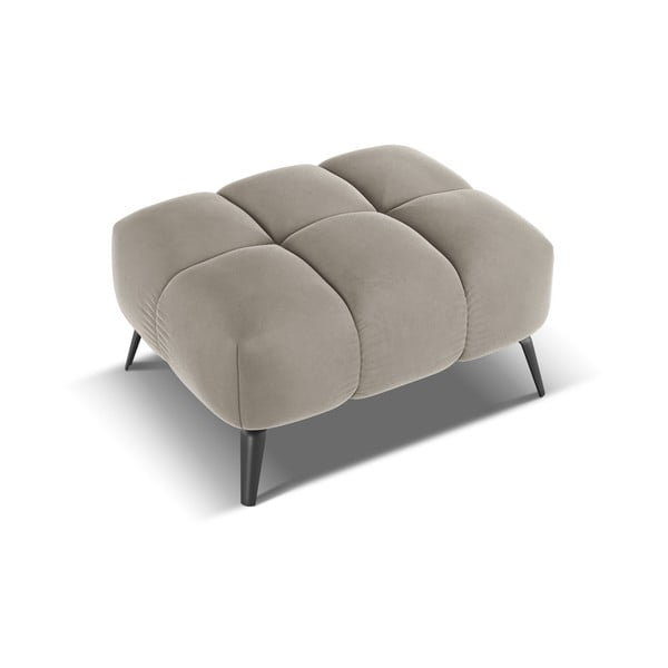 Бежова кадифена табуретка Nalu – Makamii-image-2