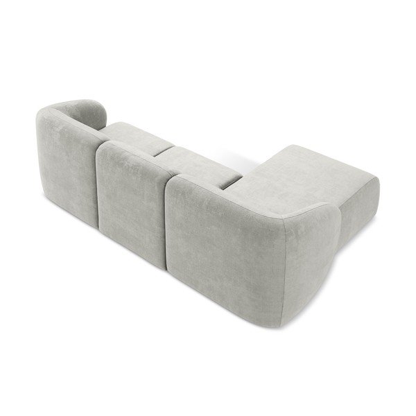 Светлосив шенилов ъглов диван (ляв ъгъл) Lani – Makamii-image-3