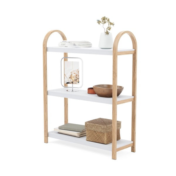 Бял естествен рафт от екзотична дървесина 72x90 cm Bellwood - Umbra-image-4