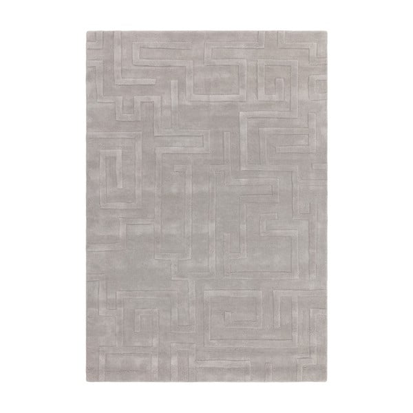 Светлосив вълнен килим 200x290 cm Maze - Asiatic Carpets