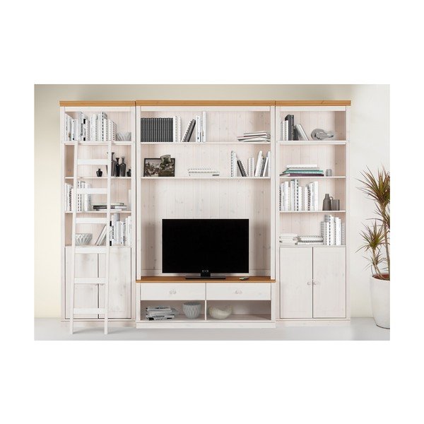 Бял TV комплект от от масивен бор 288x223 cm Anita – Støraa-image-2
