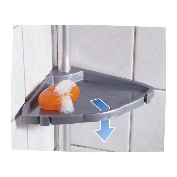 Сив телескопичен стенен рафт за баня Easy - Wenko-image-3