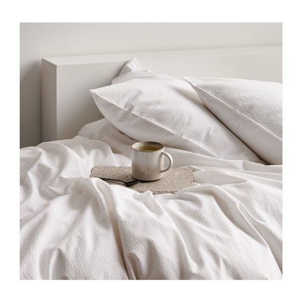 Бяло спално бельо от органичен памук 200x140 cm Wave Optical - Södahl-image-1