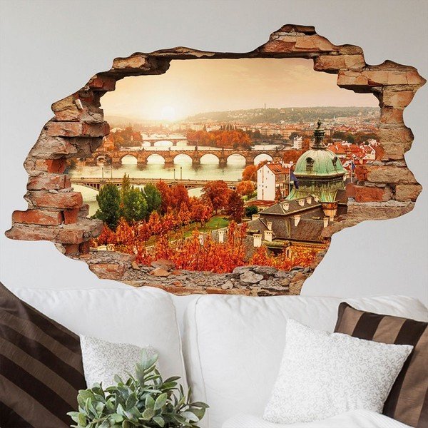 3D стикер за стена Пражка есен, 90 x 60 cm - Ambiance-image-1