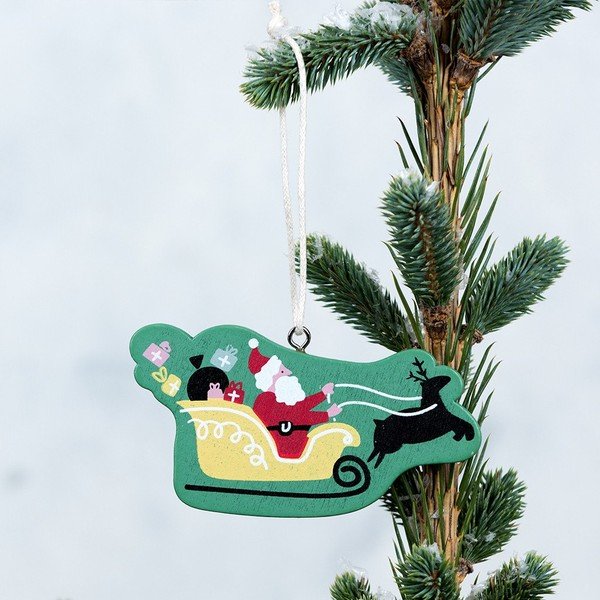 Dřevěná ozdoba na stromeček Rex London Sleigh-image-1