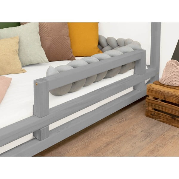 Шкаф за легло от сиво смърчово дърво , дължина 90 см Safety - Benlemi