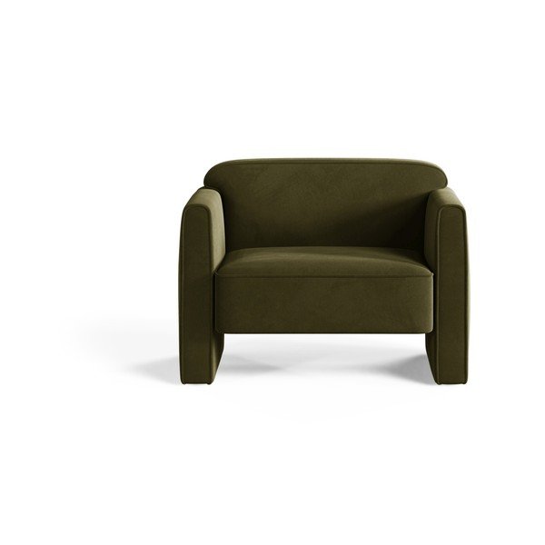 Зелено кадифено кресло Abby – Micadoni -image-1