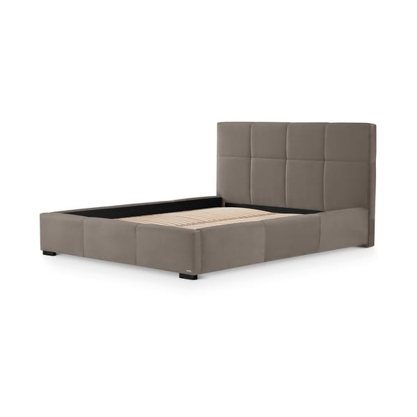 Сиво и кафяво двойно легло с решетка и място за съхранение , 180 x 200 cm Fascination - Guy Laroche Home