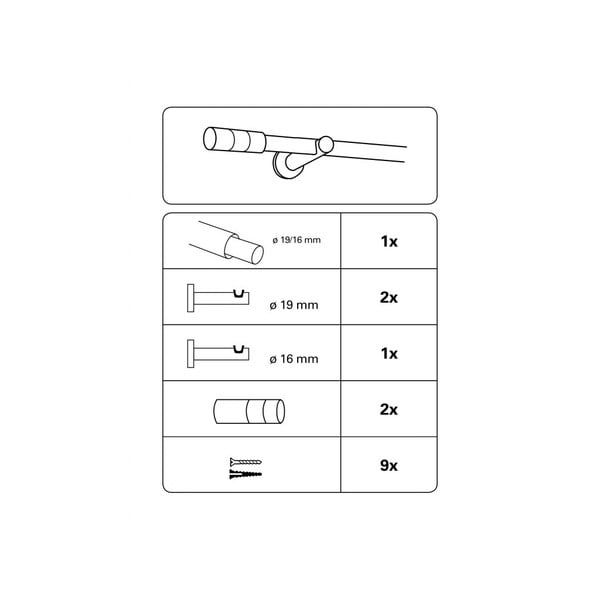 Метален разтегателен корниз 120 - 210 cm Kreta - Gardinia-image-4