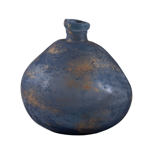 Синя ваза от рециклирано стъкло с патина Simplicity, височина 33 cm - Ego Dekor