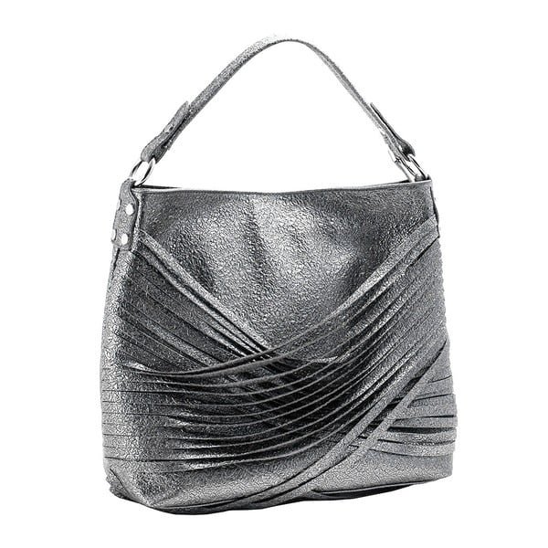Сива чанта от естествена кожа Sparkling - Andrea Cardone