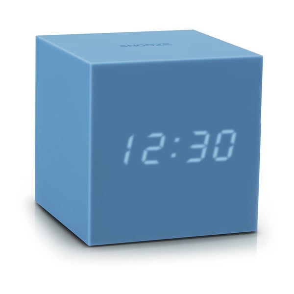 Лазурно син LED будилник Gravity Cube Gravity Cube Click - Gingko