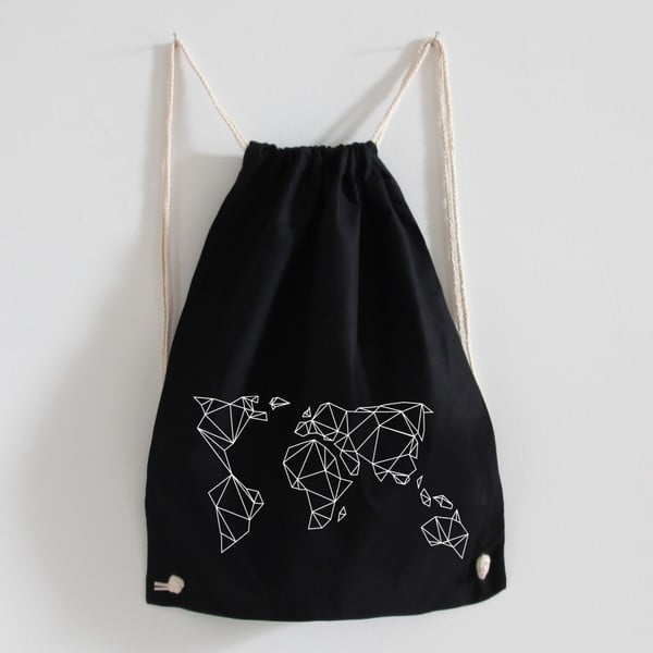 Plátěný batoh Geometrishe Erde Black