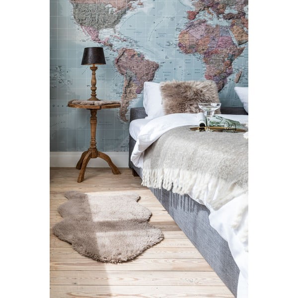 Бежова изкуствена кожа Овча кожа, 80 x 150 cm - Tiseco Home Studio-image-1