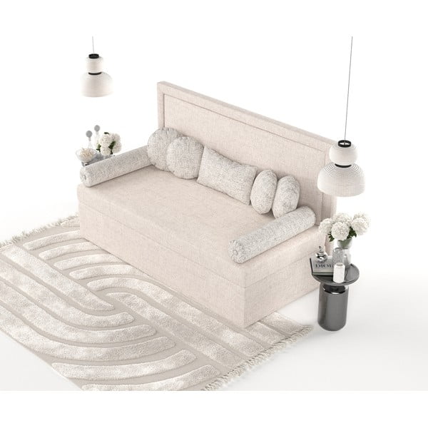 Бежово тапицирано единично легло 80x200 cm Scala – Maison de Rêve-image-4