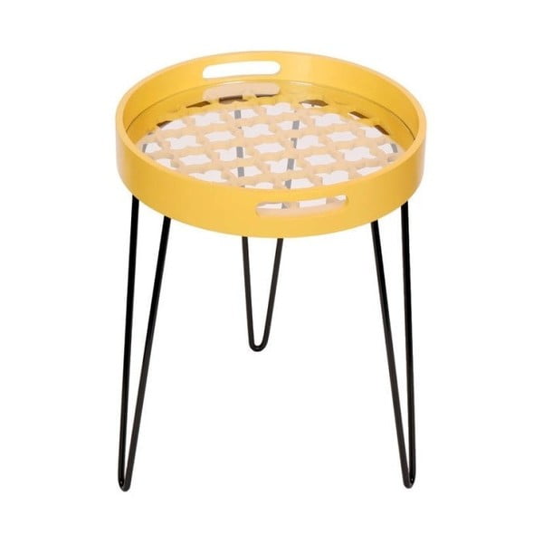Žlutý ručně vyráběný odkládací stolek Vivorum Las Vegas