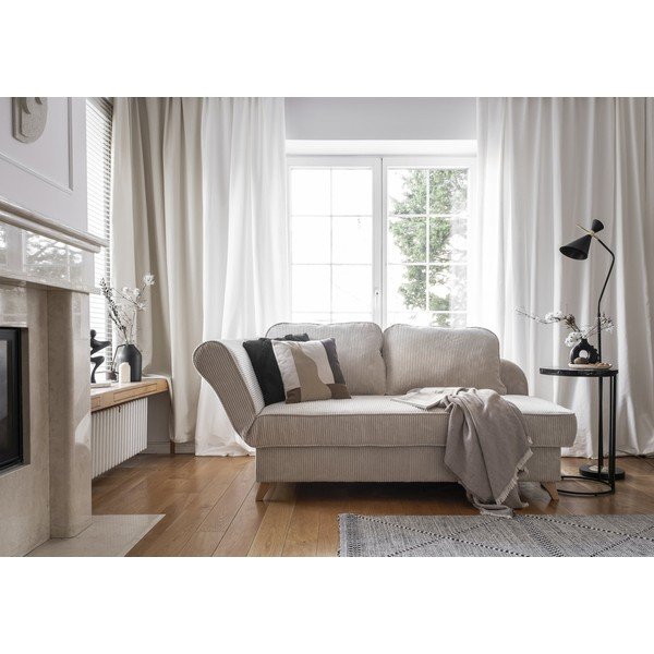 Бежов шезлонг от рипсено кадифе (ляв ъгъл) Chic Charlotte – Miuform-image-2