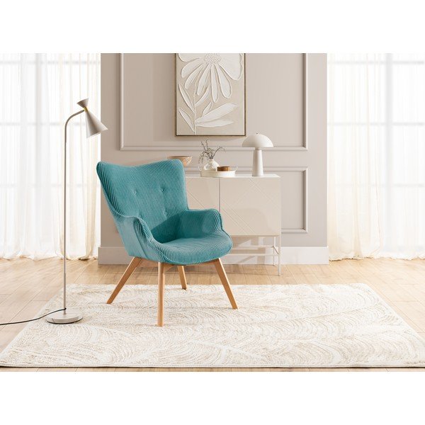 Тюркоазено кресло от рипсено кадифе Niko – Ropez-image-4