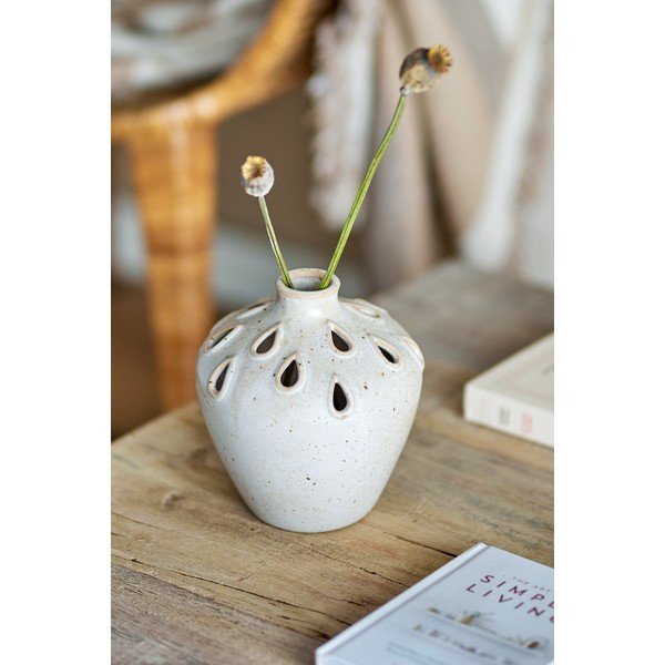 Бежова глинена ваза (височина 15 cm) Minel – Bloomingville-image-1