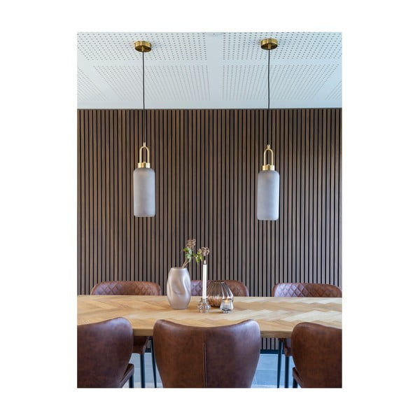 Висящо осветително тял златно със стъклен абажур ø 13 cm Luton – House Nordic-image-1