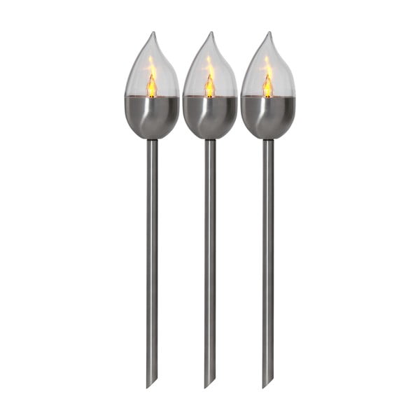 LED потапящи външни осветителни тела в комплект 3 бр. със соларен панел (височина 40 cm) Olympus – Star Trading