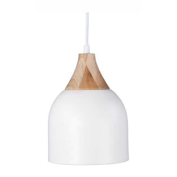 Бяла висяща лампа от дъбово дърво и стомана Bettty - Nørdifra
