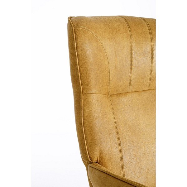 Кресло от изкуствена кожа в цвят горчица Nasira – Bizzotto-image-1