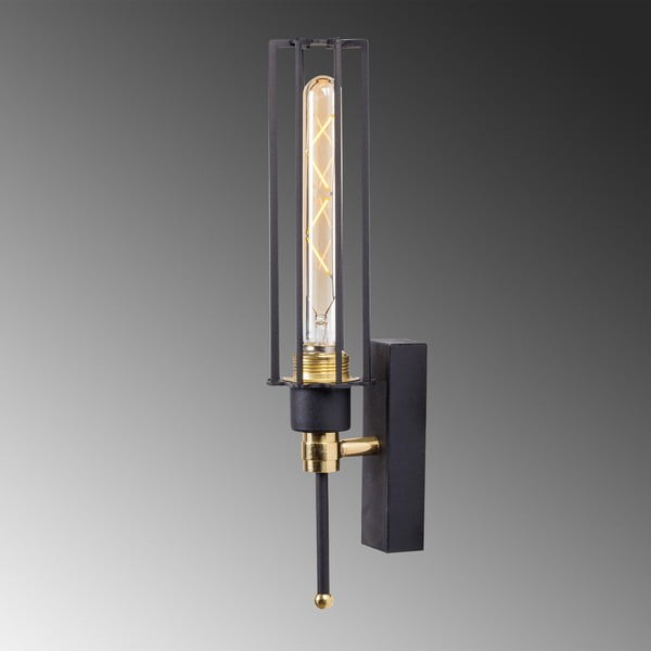 Стенна лампа в черно и златисто ø 8 cm Fellini – Opviq lights-image-3
