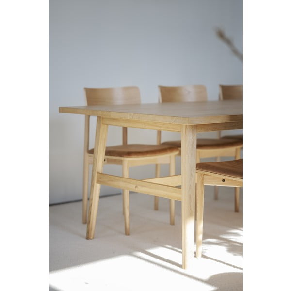 Трапезна маса от декор от дъб в естествен цвят 100x220 cm Plainfield – Rowico-image-4