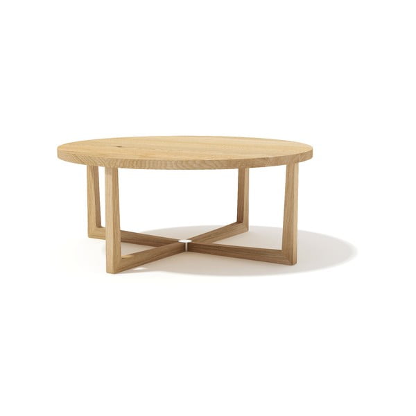 Konfereční stolek z masivního dubového dřeva Javorina Xstar, průměr 90 cm