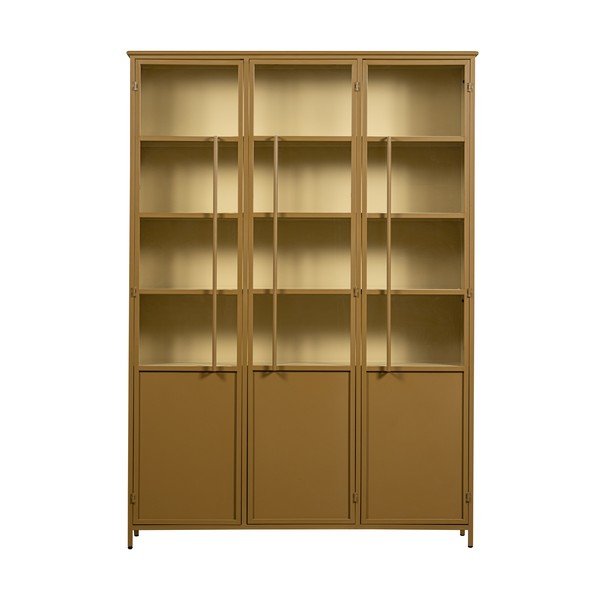 Метална витрина в цвят горчица 140x200x44 cm Exhibit – WOOOD