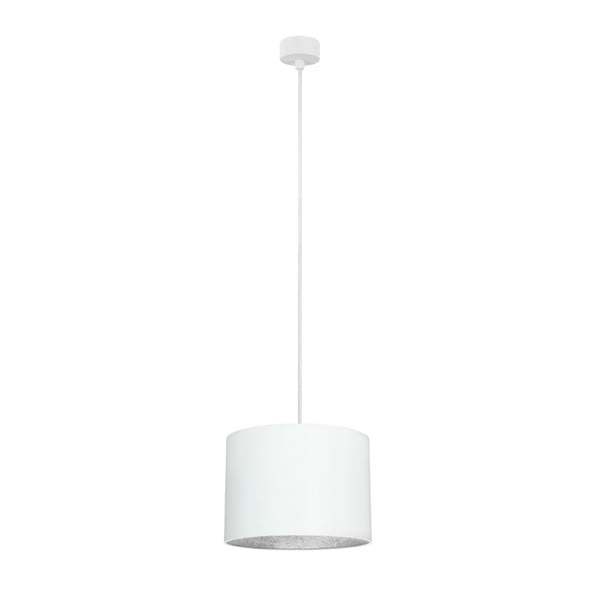 Бяла лампа за таван със сребрист интериор Mika, ⌀ 25 cm - Sotto Luce