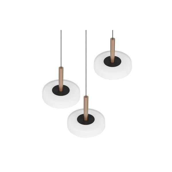 Черно-бяло и златисто LED затъмняващо се висящо осветително тяло със стъклен абажур ø 35 cm Celeste – Trio-image-4