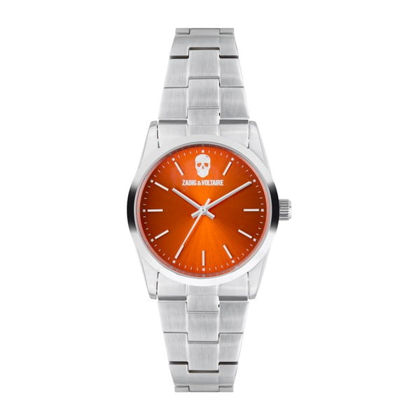 Oranžovo-stříbrné hodinky Zadig & Voltaire Simplicity