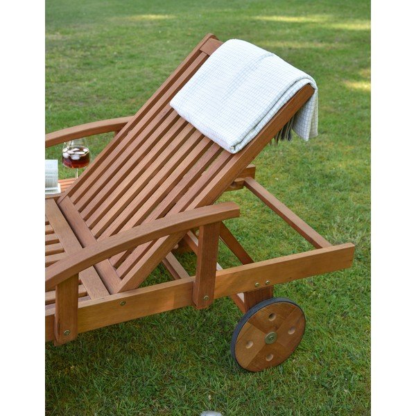 Кафяв градински шезлонг от масивно дърво Beverly Hills – Garden Pleasure-image-2