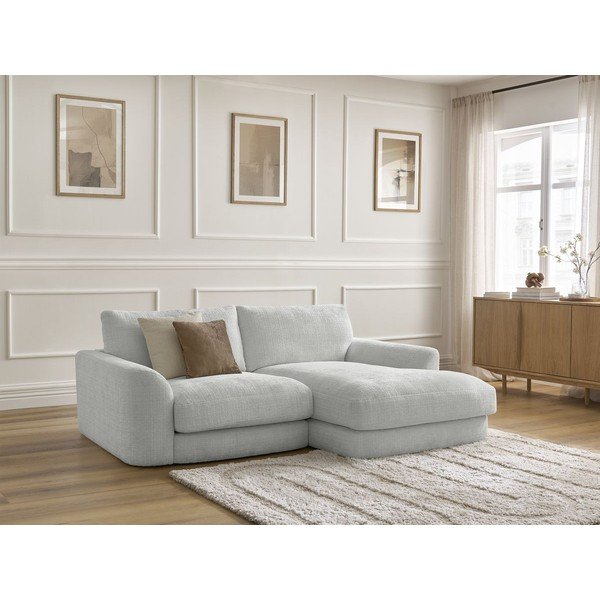 Светлосив шенилов ъглов диван (десен ъгъл) Leonore – Bobochic Paris-image-4