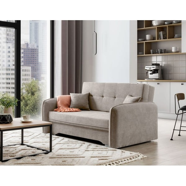 Бежов шенилов разтегателен диван с място за съхранение 155 cm Laine – ELTAP-image-3