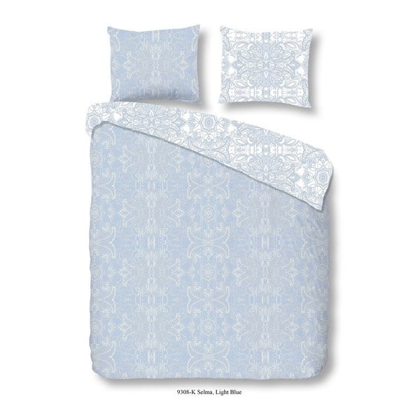 Памучно единично спално бельо Selma Blue, 135 x 200 cm - Descanso