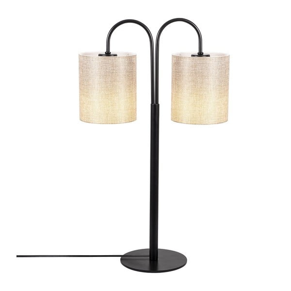Černá kovová stolní lampa s krémovými stínidly Opviq lights Sifi-image-3