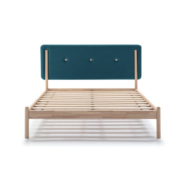 Дървено легло с тюркоазено синя табла , 140 x 190 cm Annie - Marckeric
