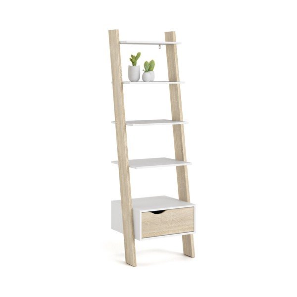 Бяла етажерка за книги в дъб 55x180 cm Oslo - Tvilum-image-3