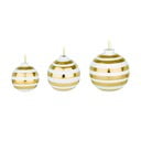 Комплект от 3 бели керамични орнамента за коледна елха със златни детайли Omaggio - Kähler Design